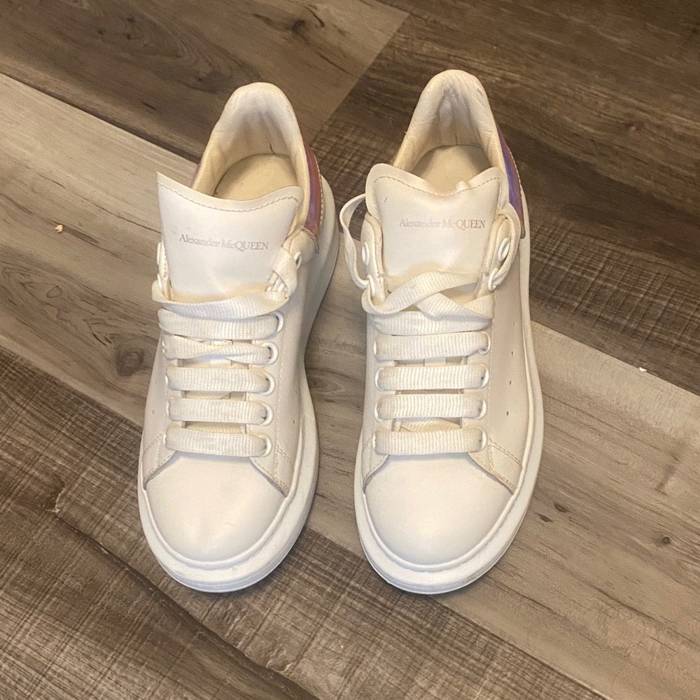 Alexander McQueen Cream and Pink Sneakers